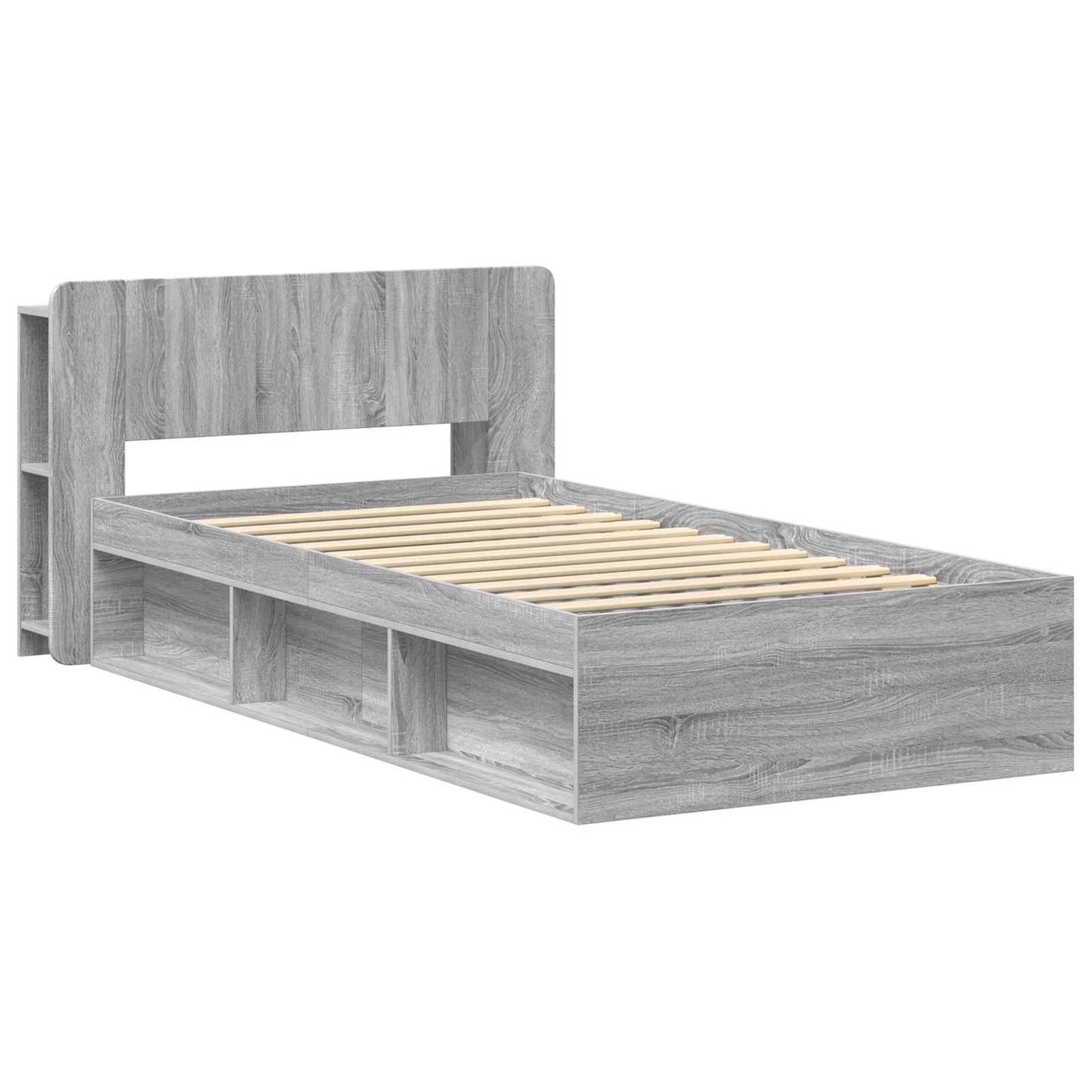 vidaXL Σκελετός κρεβατιού με αποθήκευση Γκρι Sonoma 80 x 200 cm
