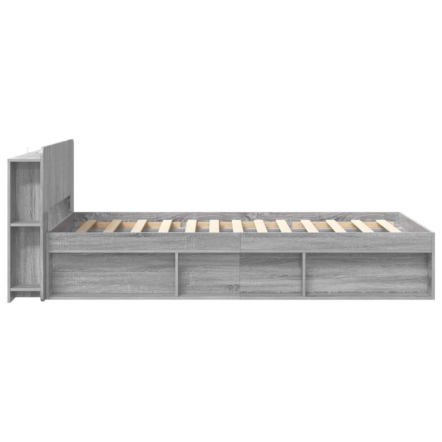 vidaXL Σκελετός κρεβατιού με αποθήκευση Γκρι Sonoma 100 x 200 cm