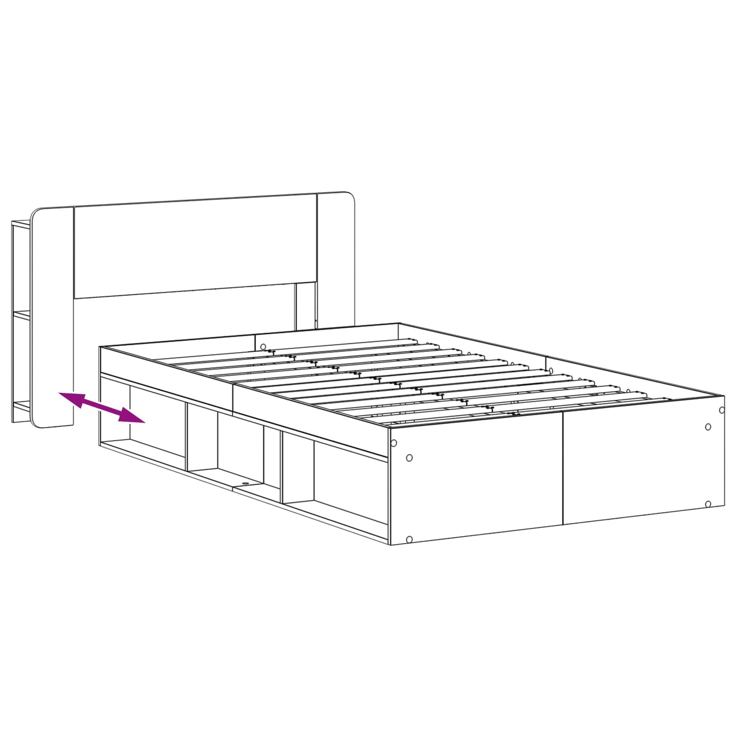 vidaXL Σκελετός κρεβατιού με αποθήκευση Artisan Δρυς 120 x 190 cm