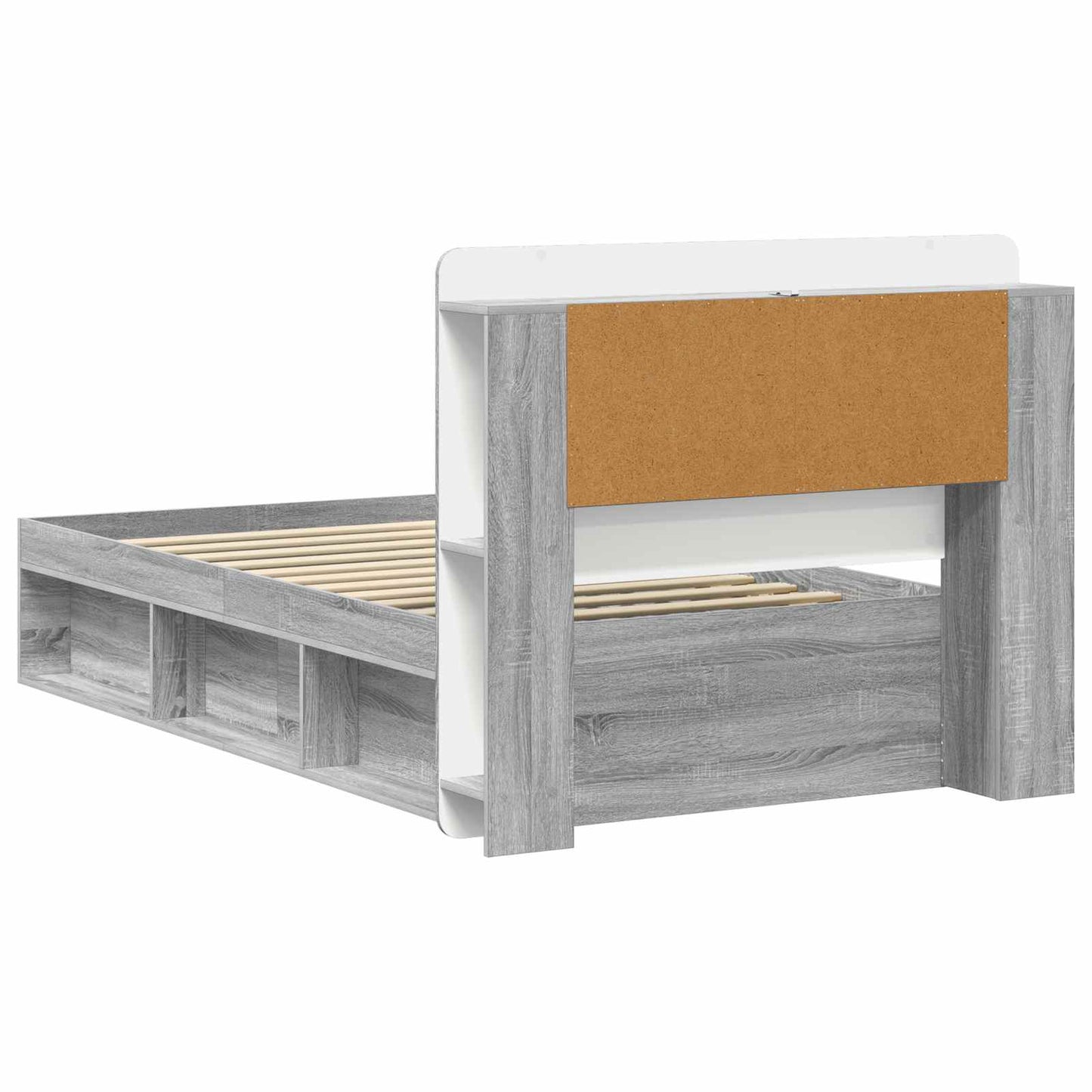 vidaXL Σκελετός κρεβατιού με αποθήκευση Γκρι Sonoma 80 x 200 cm