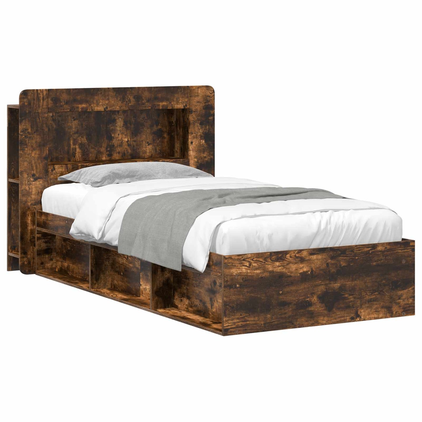 vidaXL Σκελετός κρεβατιού με αποθήκευση Καπνισμένο Ξύλο Δρυός