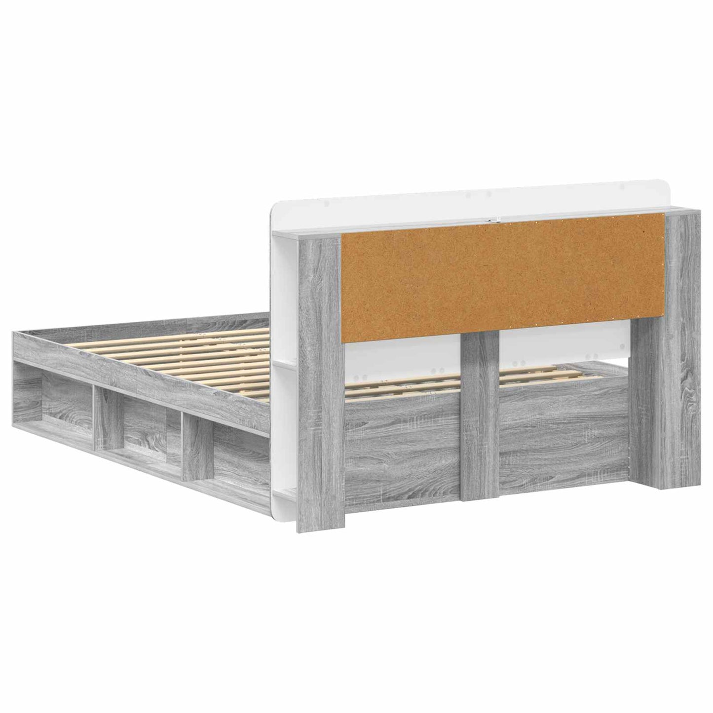 vidaXL Σκελετός κρεβατιού με αποθήκευση Γκρι Sonoma 140 x 200 cm