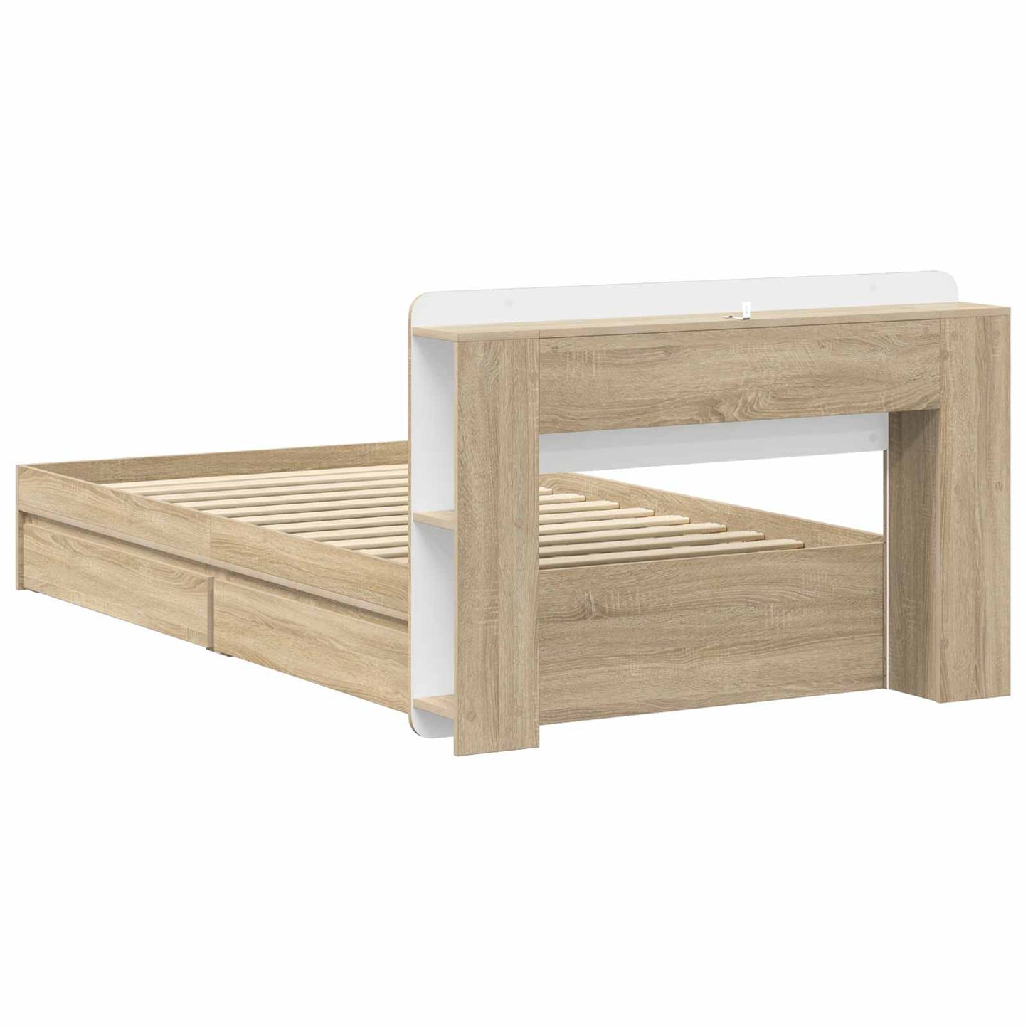 vidaXL Σκελετός κρεβατιού με αποθήκευση Sonoma Δρυς 75 x 190 cm