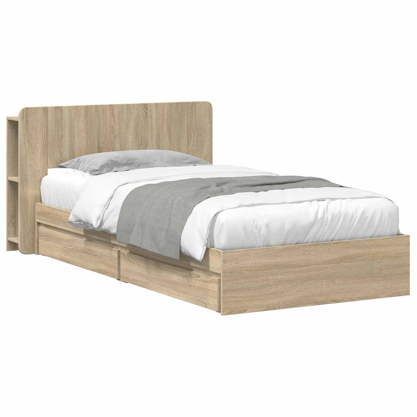 vidaXL Σκελετός κρεβατιού με αποθήκευση Sonoma Δρυς 100 x 200 cm
