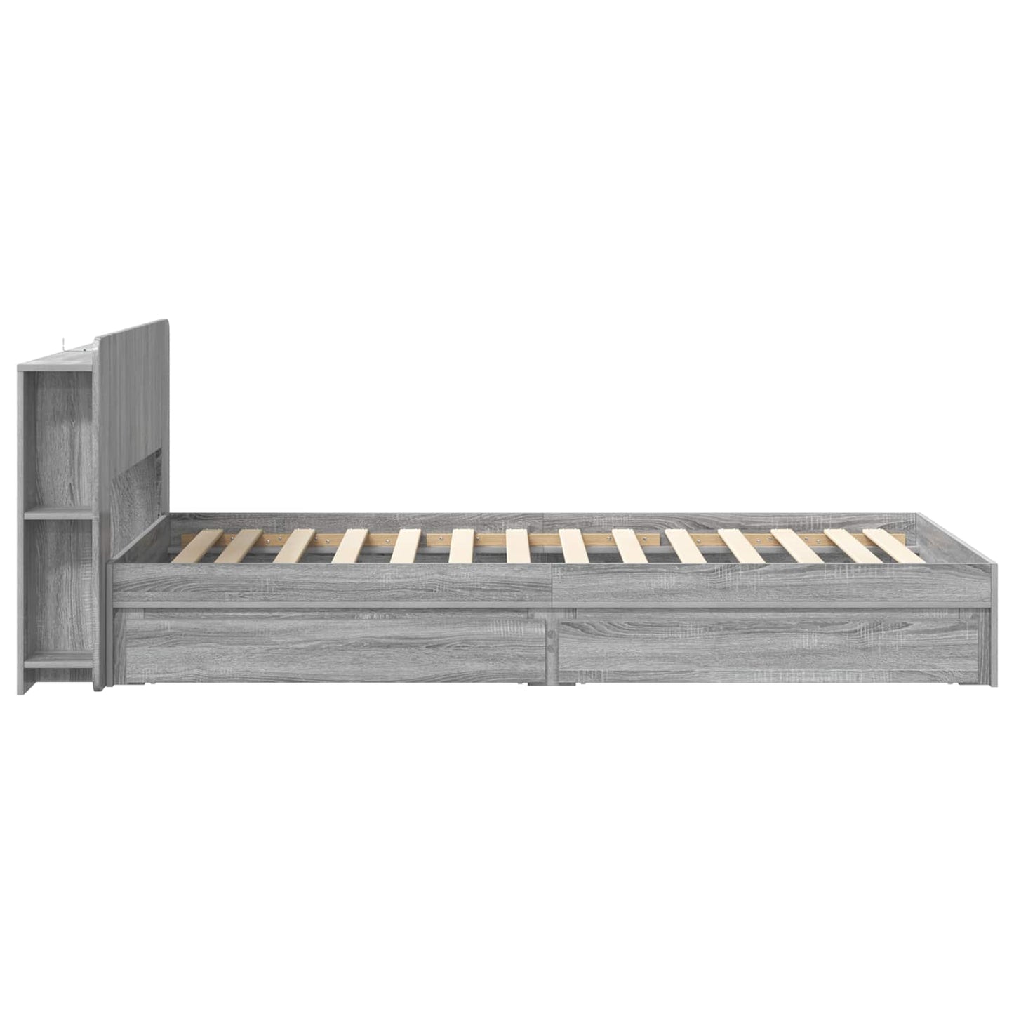 vidaXL Σκελετός κρεβατιού με αποθήκευση Γκρι Sonoma 90 x 200 cm