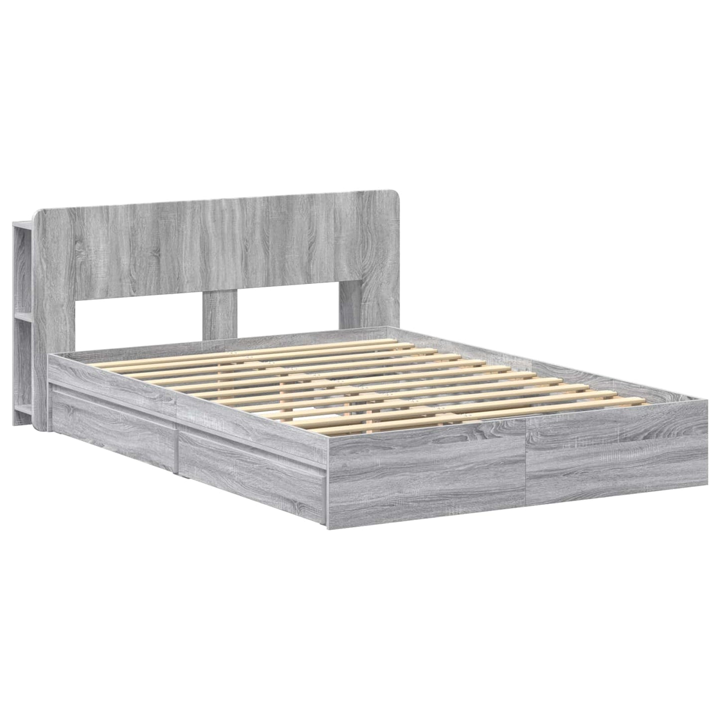 vidaXL Σκελετός κρεβατιού με αποθήκευση Γκρι Sonoma 150 x 200 cm