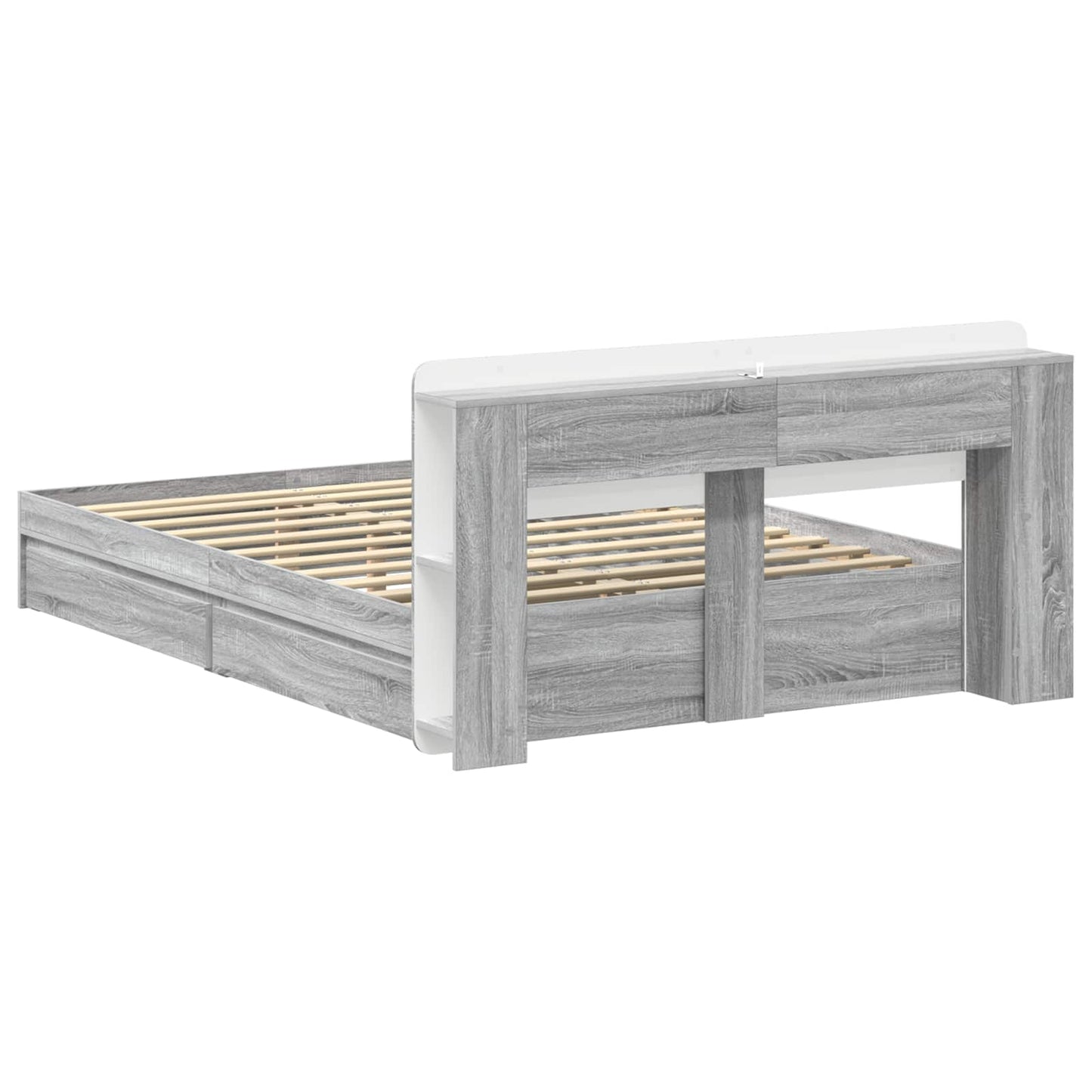 vidaXL Σκελετός κρεβατιού με αποθήκευση Γκρι Sonoma 150 x 200 cm