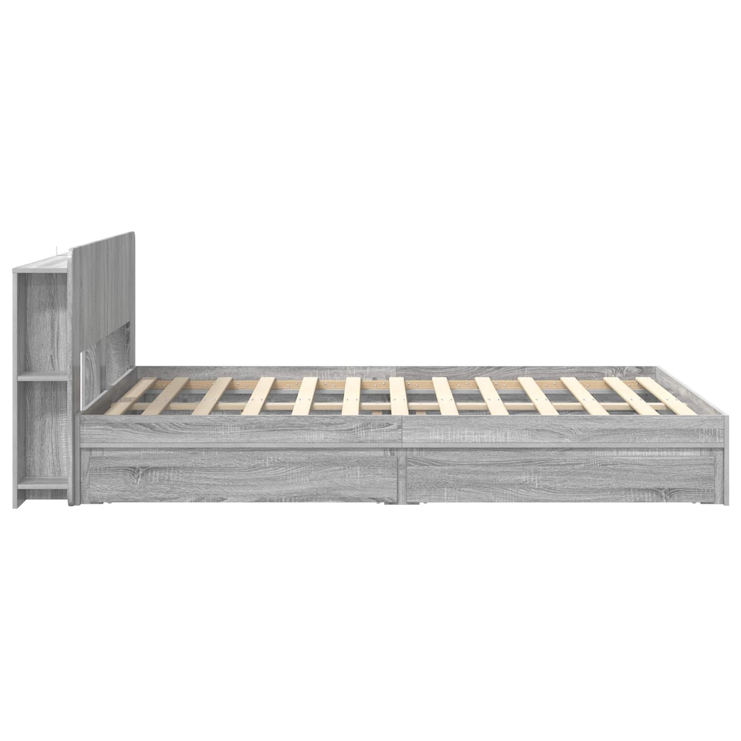 vidaXL Σκελετός κρεβατιού με αποθήκευση Γκρι Sonoma 150 x 200 cm