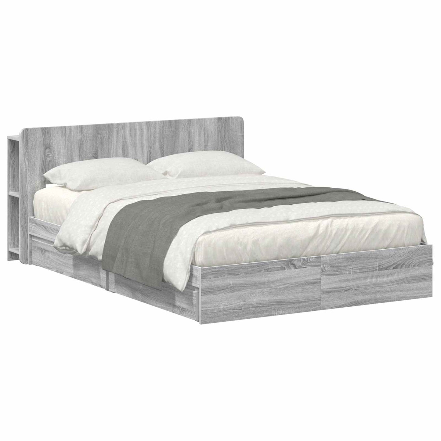 vidaXL Σκελετός κρεβατιού με αποθήκευση Γκρι Sonoma 160 x 200 cm
