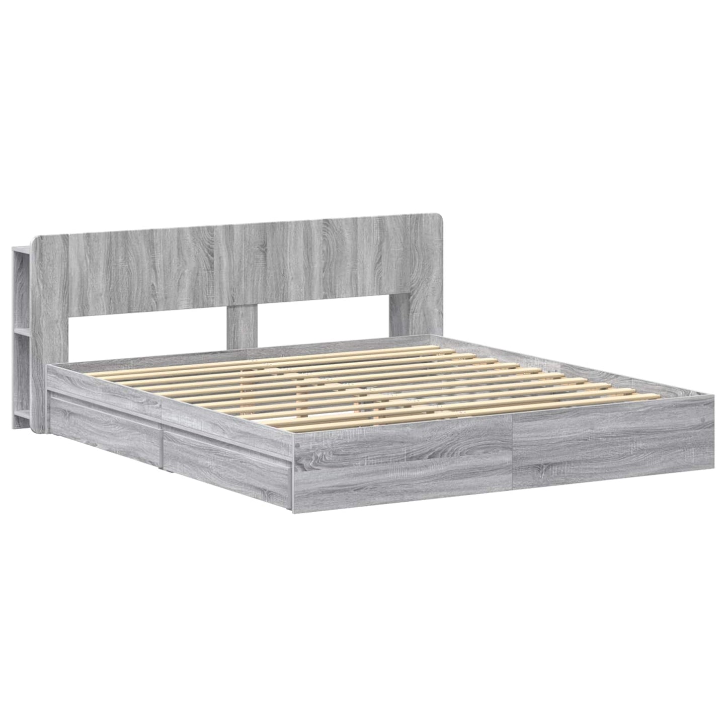 vidaXL Σκελετός κρεβατιού με αποθήκευση Γκρι Sonoma 180 x 200 cm