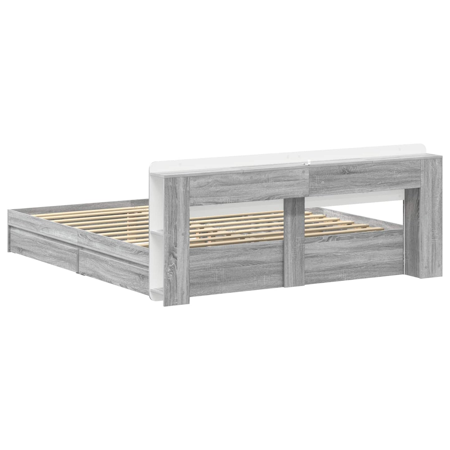 vidaXL Σκελετός κρεβατιού με αποθήκευση Γκρι Sonoma 200 x 200 cm