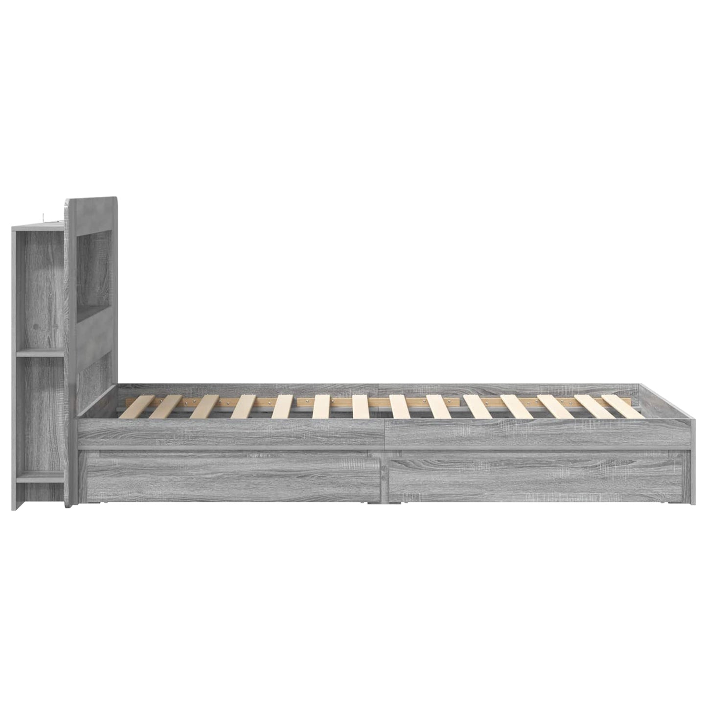 vidaXL Σκελετός κρεβατιού με αποθήκευση Γκρι Sonoma 90 x 190 cm