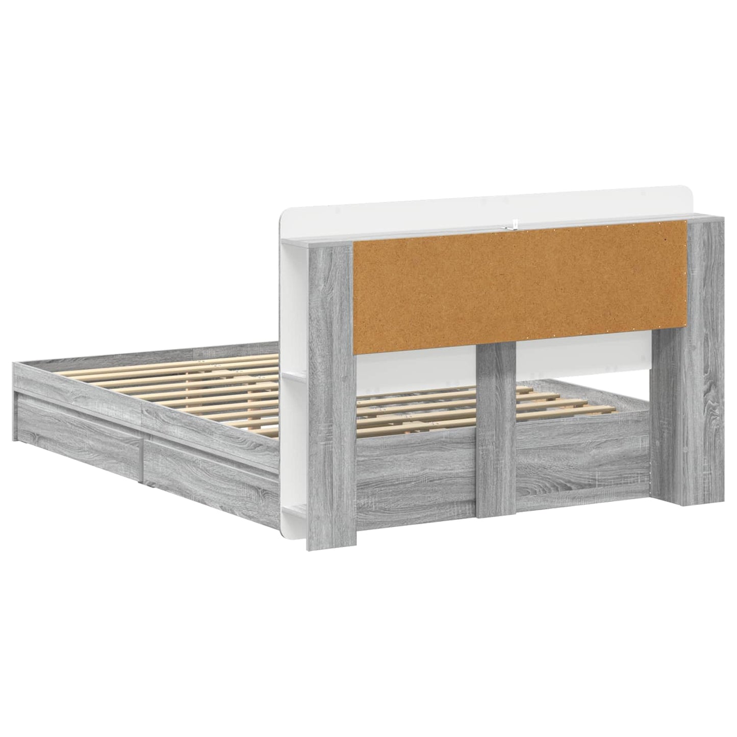 vidaXL Σκελετός κρεβατιού με αποθήκευση Γκρι Sonoma 140 x 200 cm