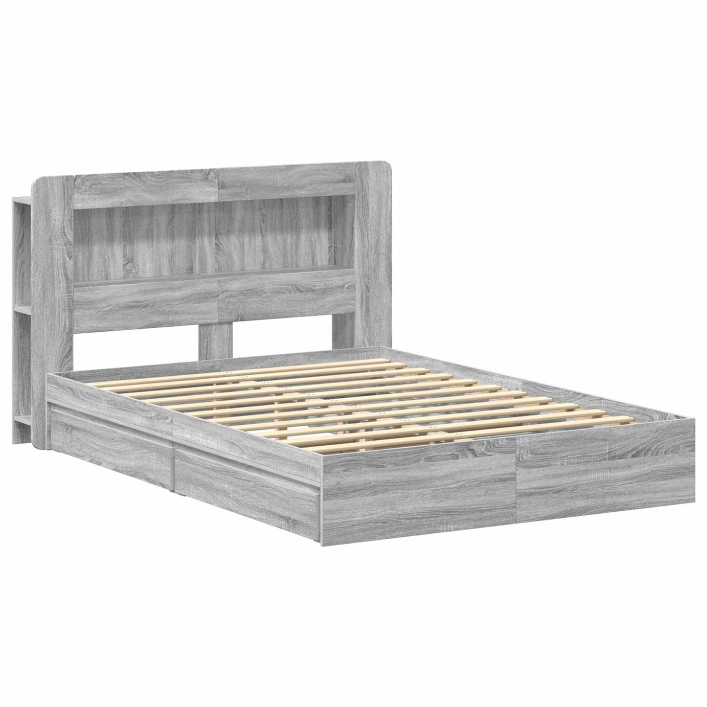 vidaXL Σκελετός κρεβατιού με αποθήκευση Γκρι Sonoma 150 x 200 cm