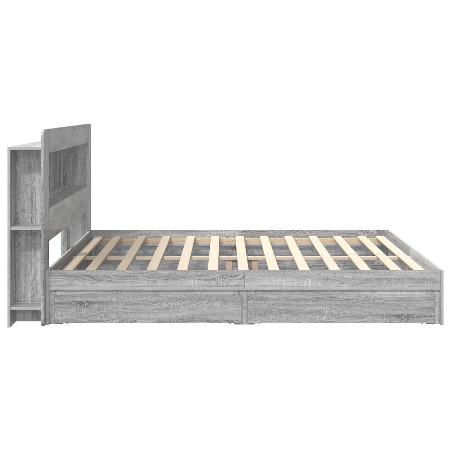 vidaXL Σκελετός κρεβατιού με αποθήκευση Γκρι Sonoma 200 x 200 cm