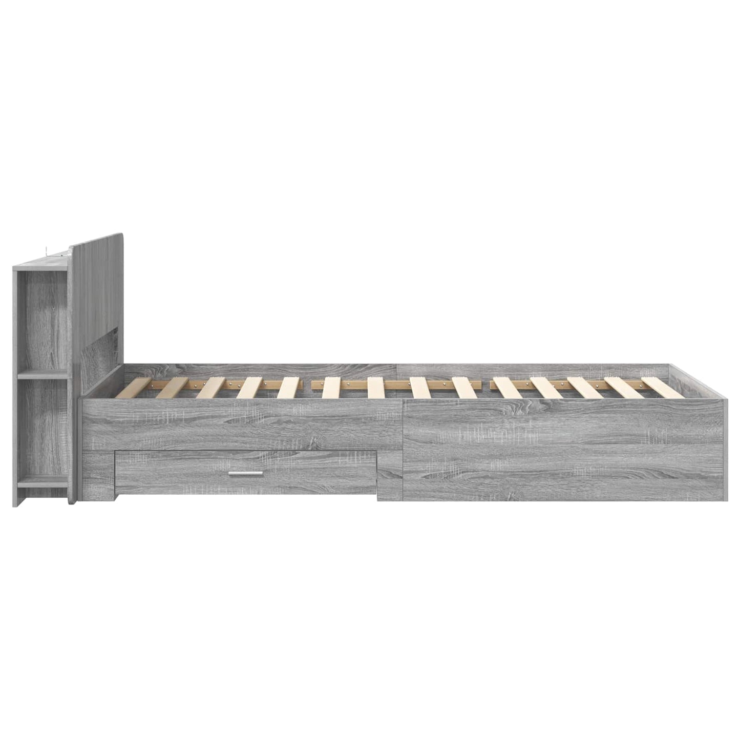 vidaXL Σκελετός κρεβατιού με αποθήκευση Γκρι Sonoma 75 x 190 cm