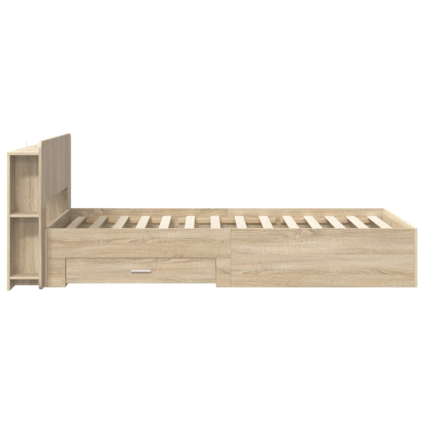 vidaXL Σκελετός κρεβατιού με αποθήκευση Sonoma Δρυς 75 x 190 cm