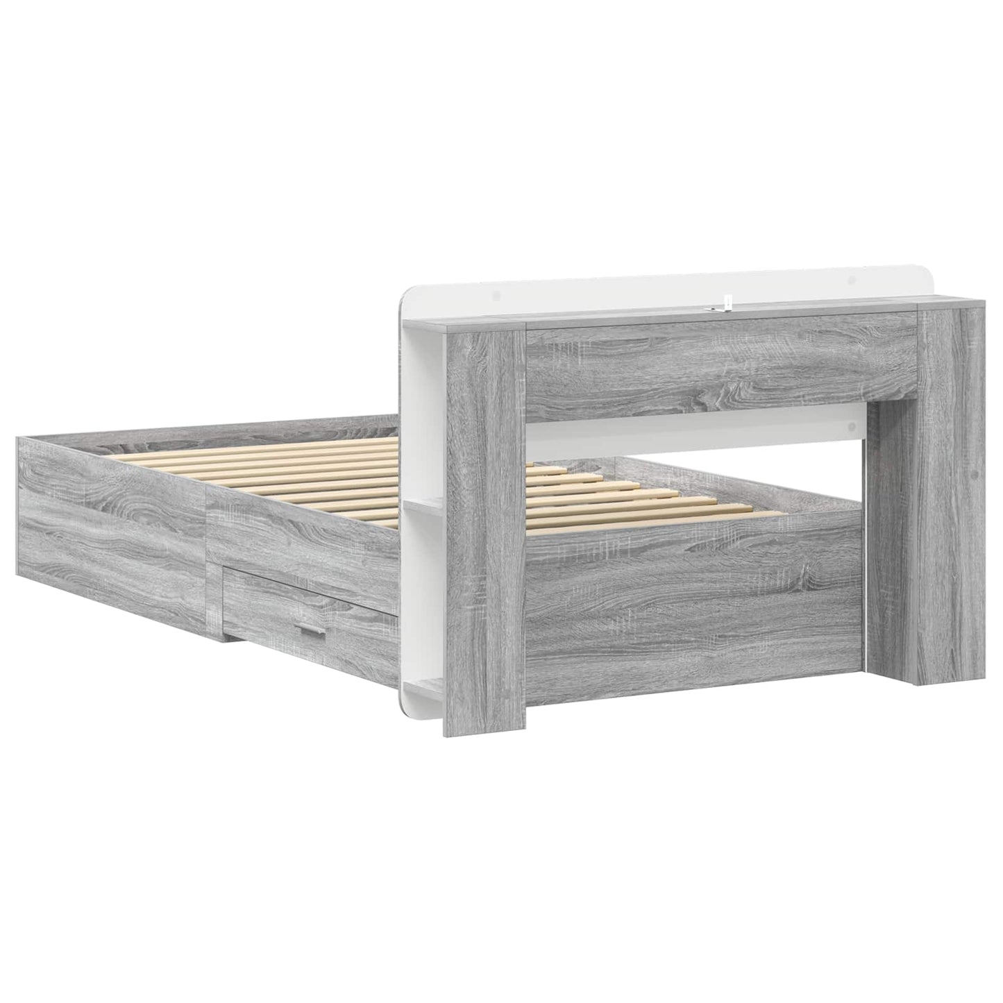 vidaXL Σκελετός κρεβατιού με αποθήκευση Γκρι Sonoma 80 x 200 cm