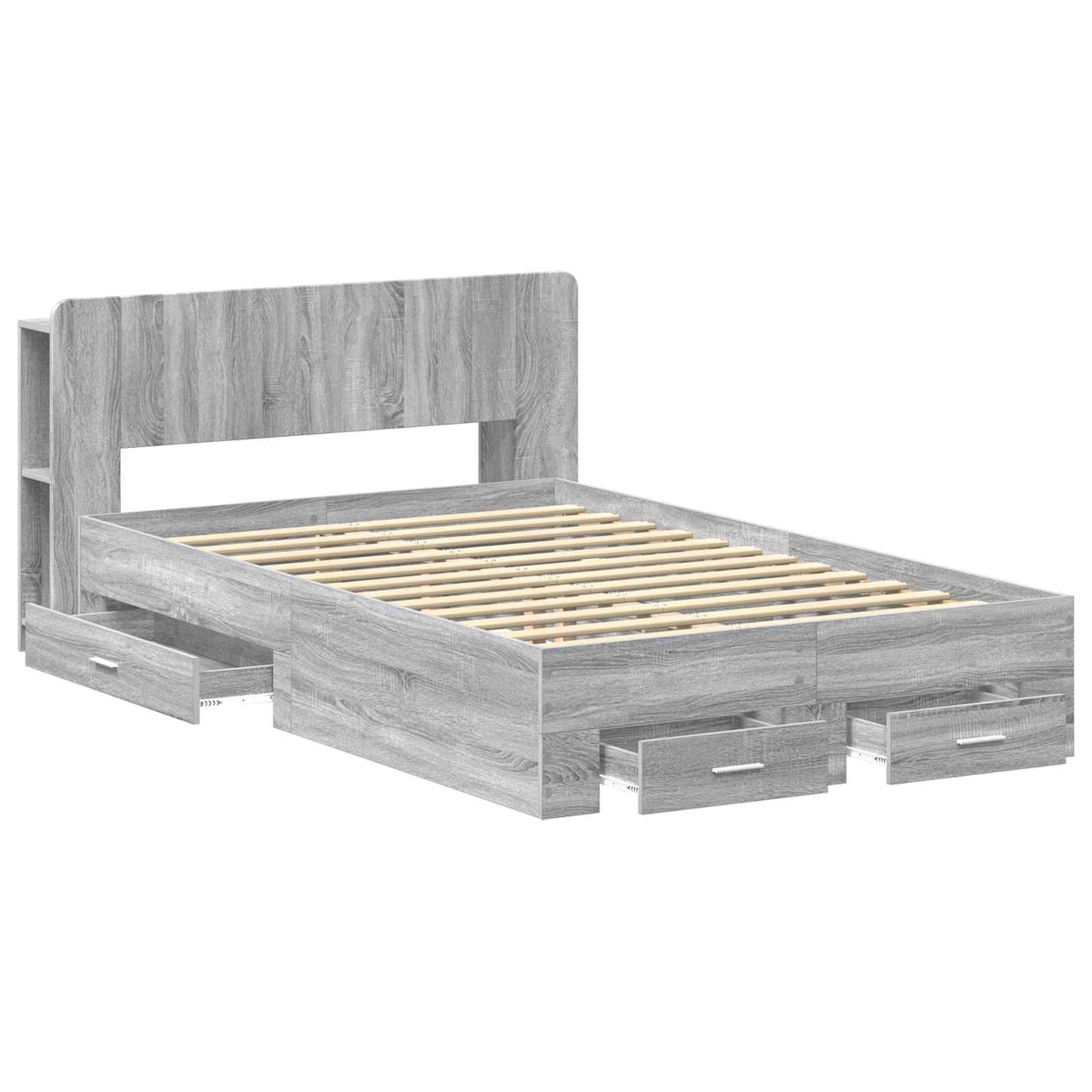 vidaXL Σκελετός κρεβατιού με αποθήκευση Γκρι Sonoma 120 x 190 cm