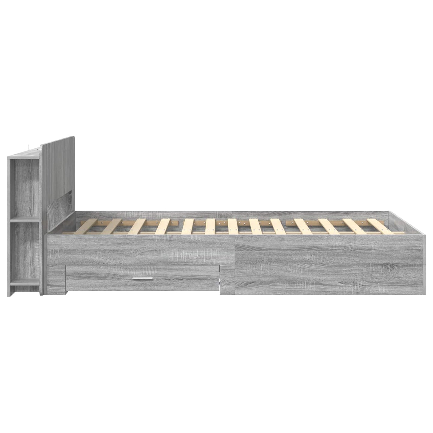 vidaXL Σκελετός κρεβατιού με αποθήκευση Γκρι Sonoma 120 x 190 cm