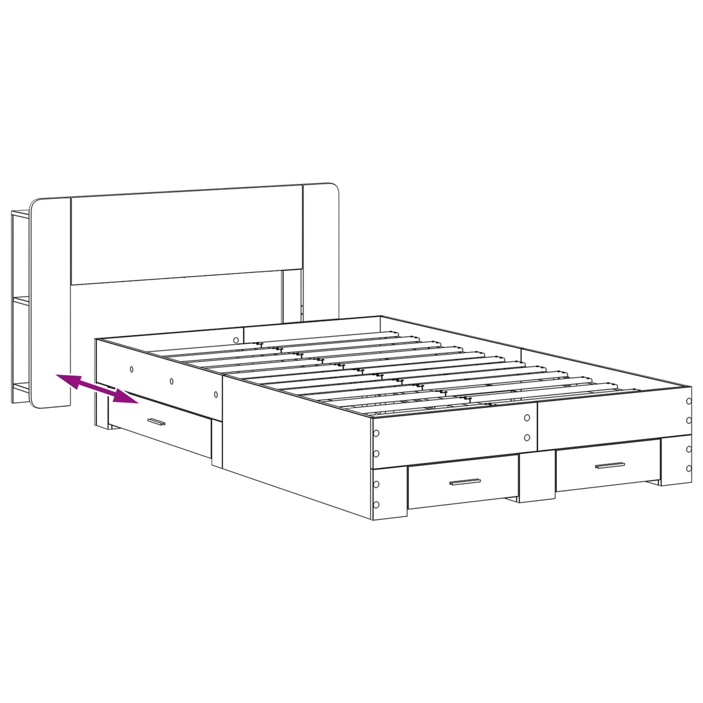 vidaXL Σκελετός κρεβατιού με αποθήκευση Sonoma Δρυς 120 x 200 cm
