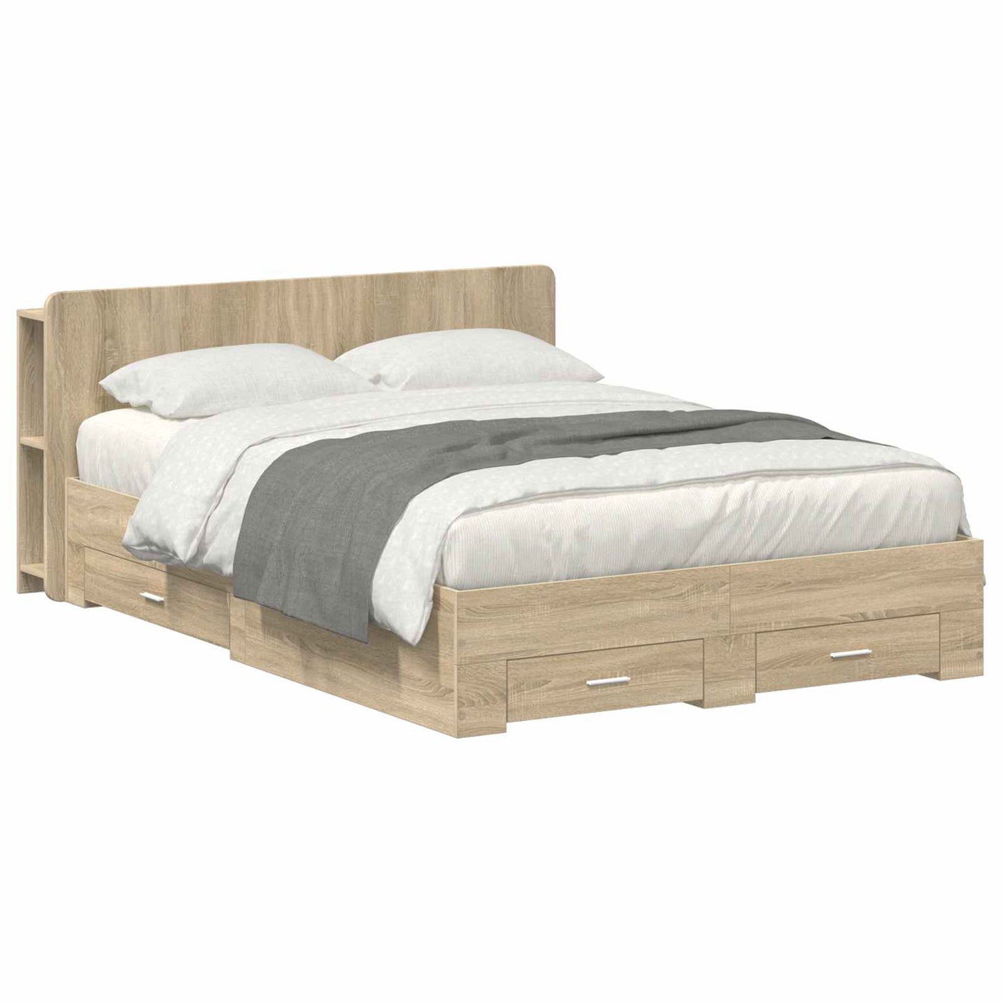 vidaXL Σκελετός κρεβατιού με αποθήκευση Sonoma Δρυς 150 x 200 cm