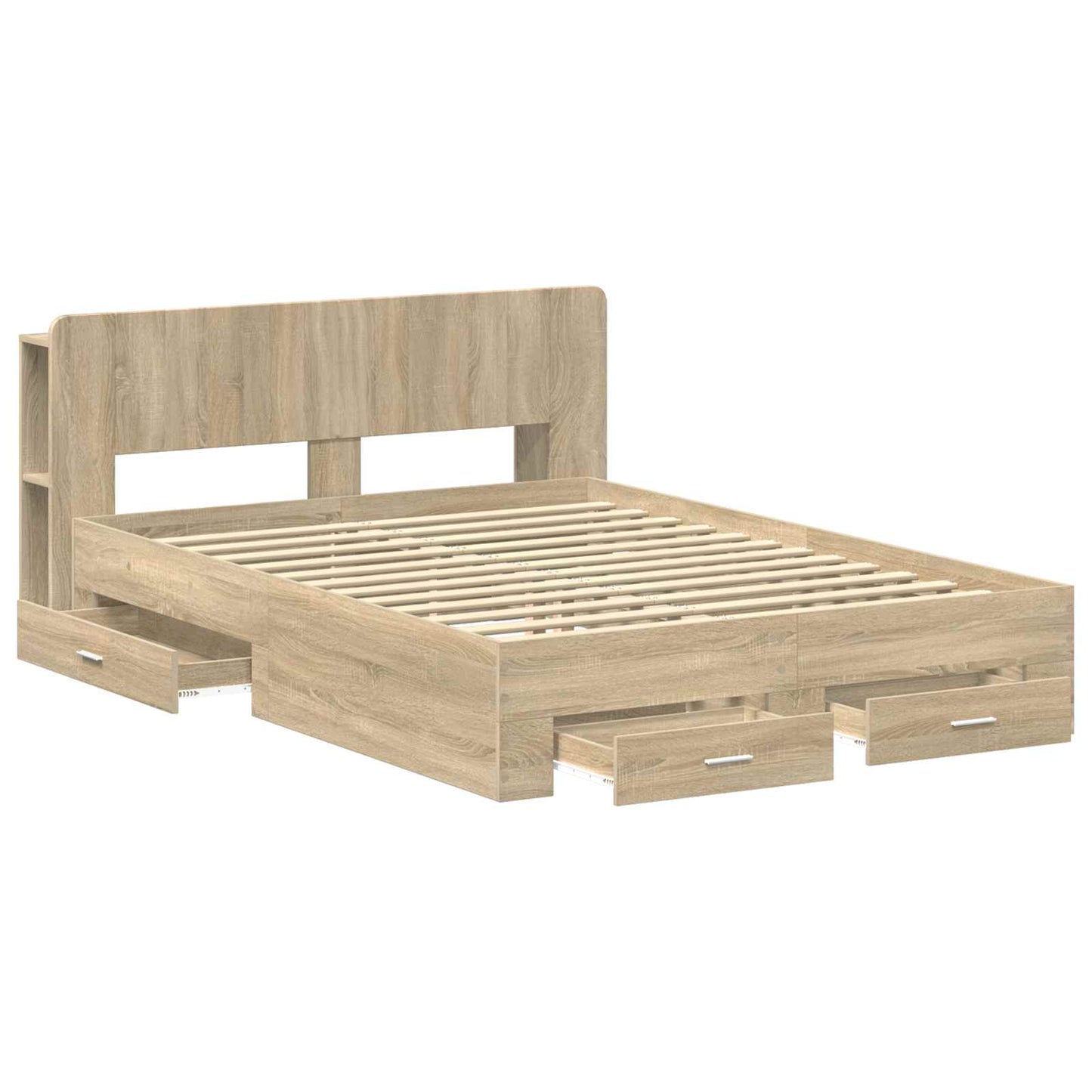 vidaXL Σκελετός κρεβατιού με αποθήκευση Sonoma Δρυς 150 x 200 cm
