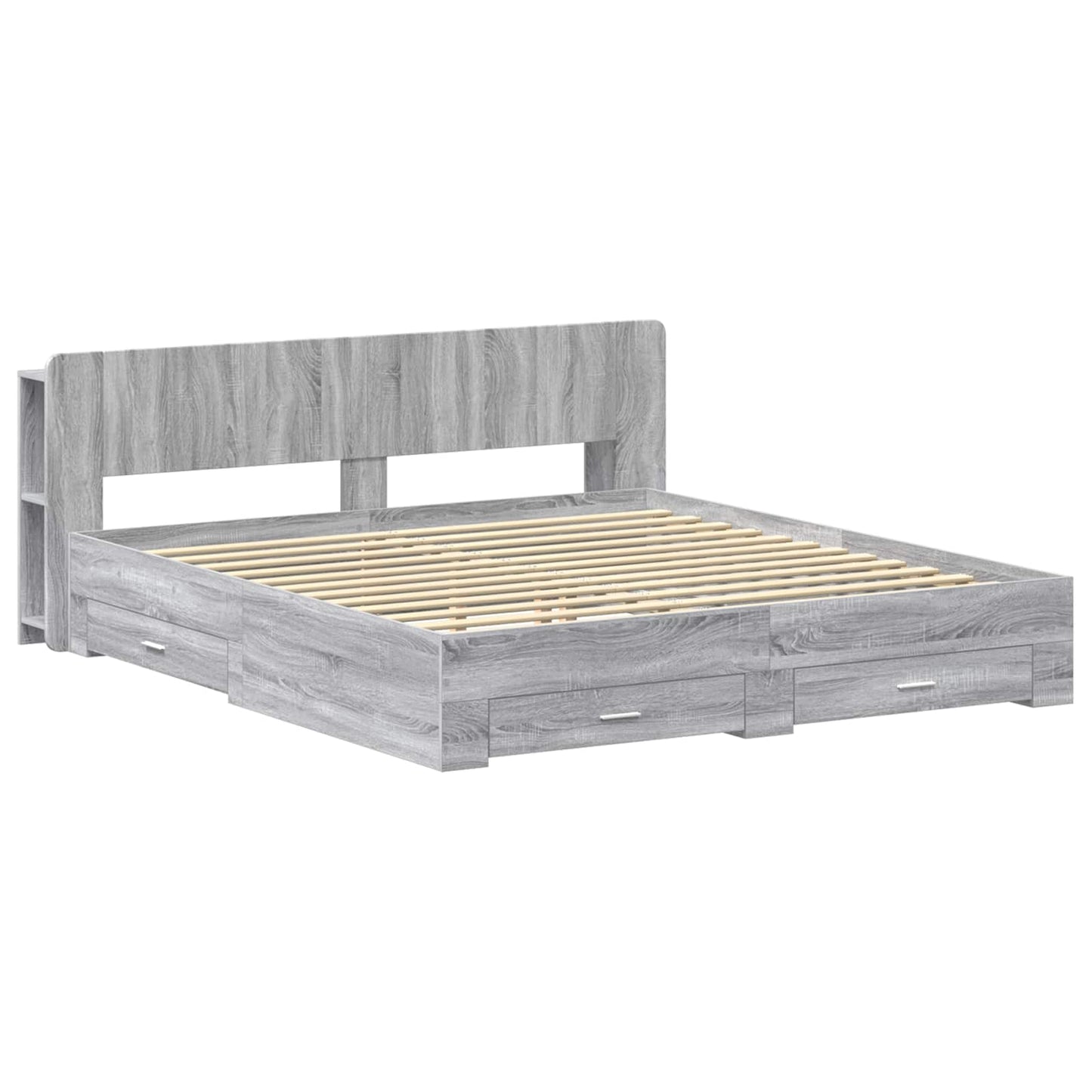 vidaXL Σκελετός κρεβατιού με αποθήκευση Γκρι Sonoma 200 x 200 cm
