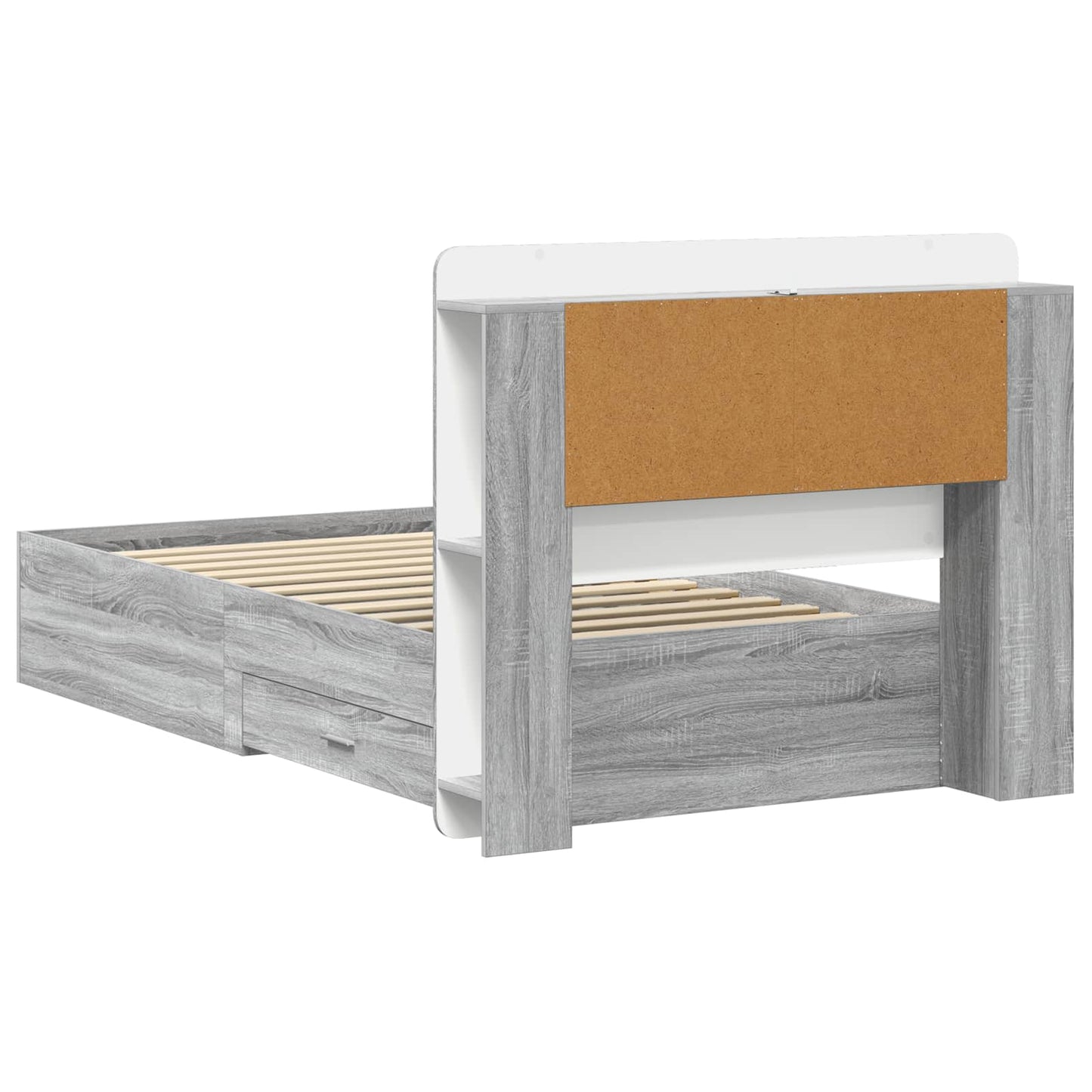 vidaXL Σκελετός κρεβατιού με αποθήκευση Γκρι Sonoma 75 x 190 cm