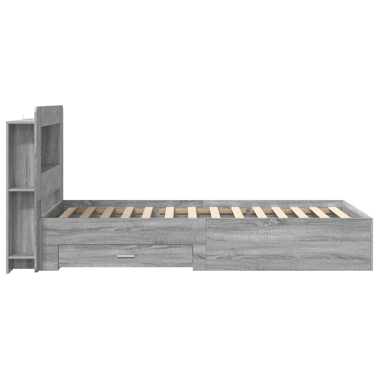 vidaXL Σκελετός κρεβατιού με αποθήκευση Γκρι Sonoma 75 x 190 cm