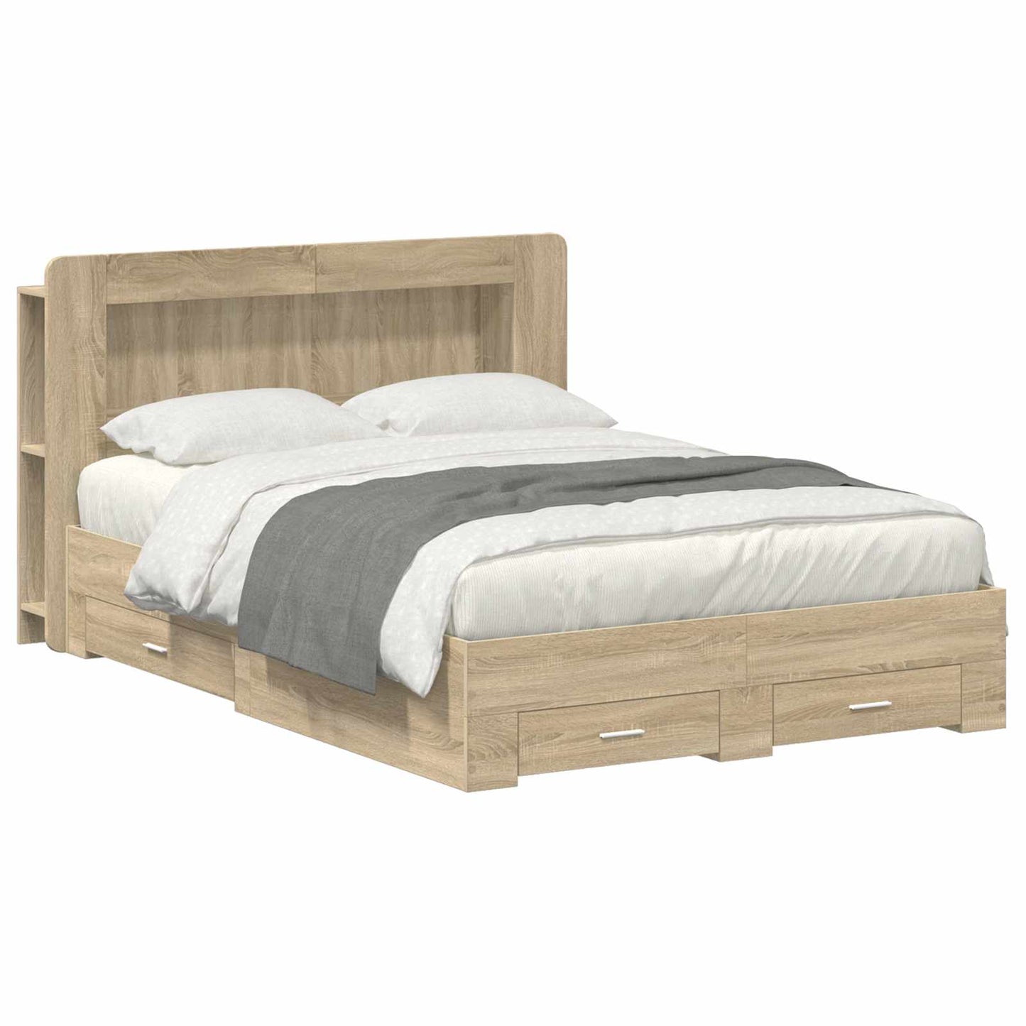 vidaXL Σκελετός κρεβατιού με αποθήκευση Sonoma Δρυς 150 x 200 cm