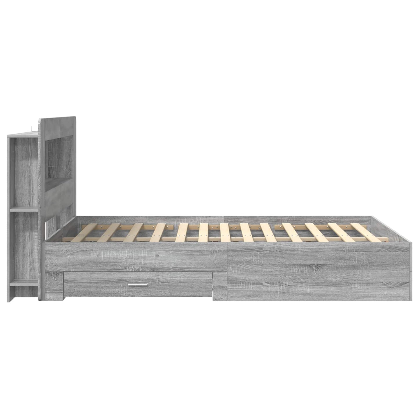 vidaXL Σκελετός κρεβατιού με αποθήκευση Γκρι Sonoma 160 x 200 cm