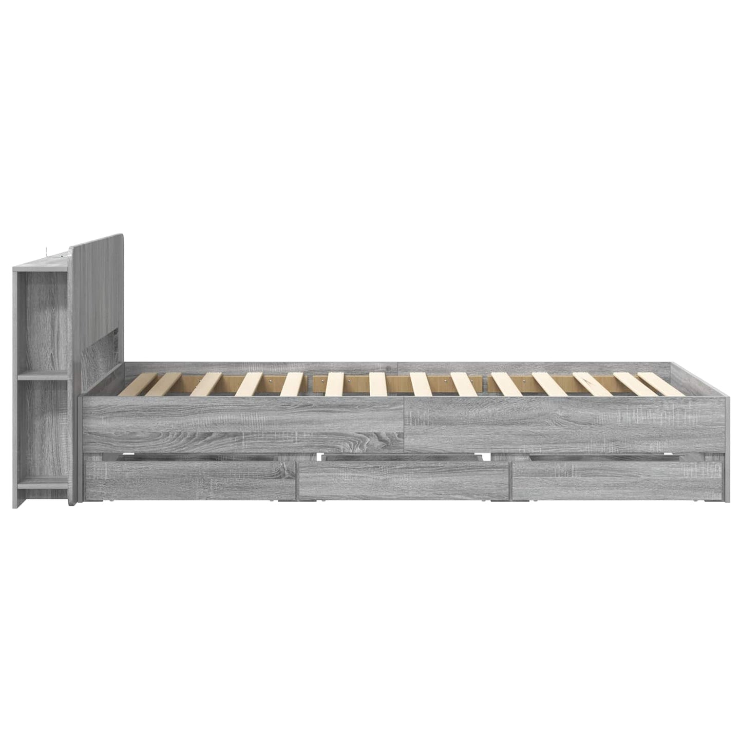vidaXL Σκελετός κρεβατιού με αποθήκευση Γκρι Sonoma 90 x 190 cm