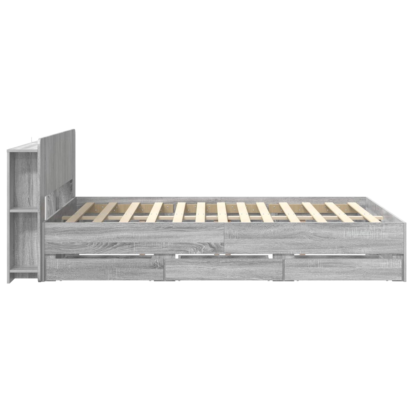 vidaXL Σκελετός κρεβατιού με αποθήκευση Γκρι Sonoma 160 x 200 cm