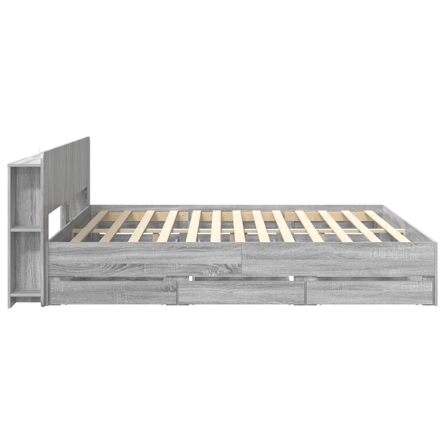 vidaXL Σκελετός κρεβατιού με αποθήκευση Γκρι Sonoma 200 x 200 cm