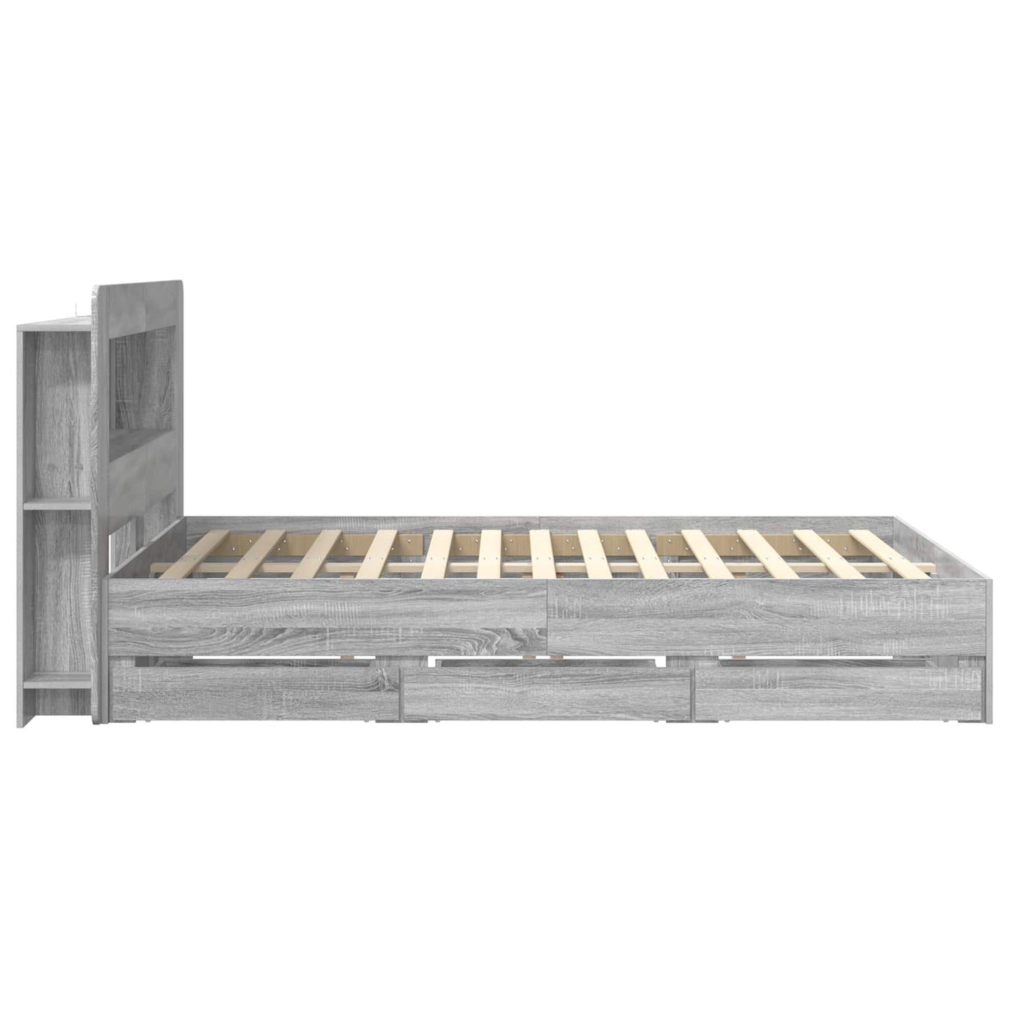 vidaXL Σκελετός κρεβατιού με αποθήκευση Γκρι Sonoma 150 x 200 cm