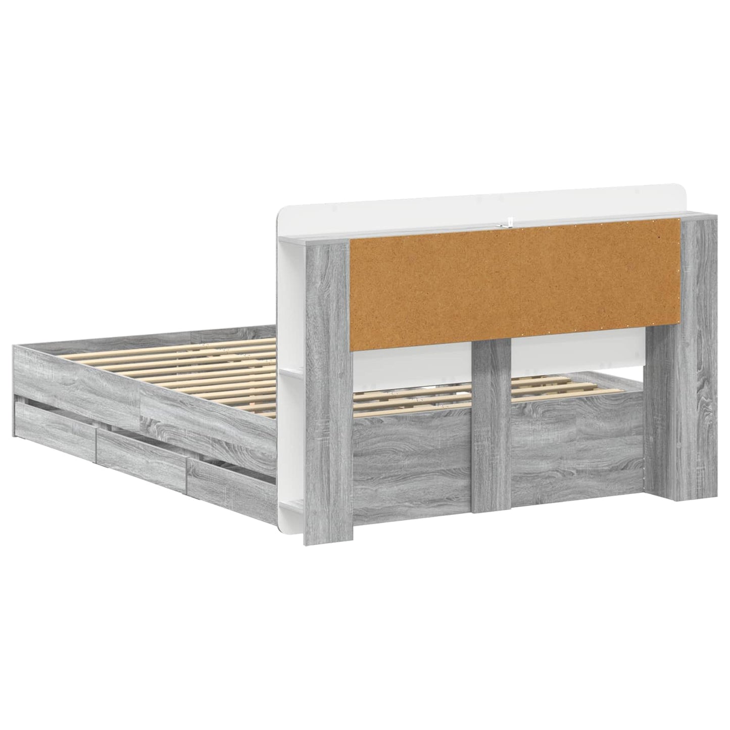 vidaXL Σκελετός κρεβατιού με αποθήκευση Γκρι Sonoma 160 x 200 cm