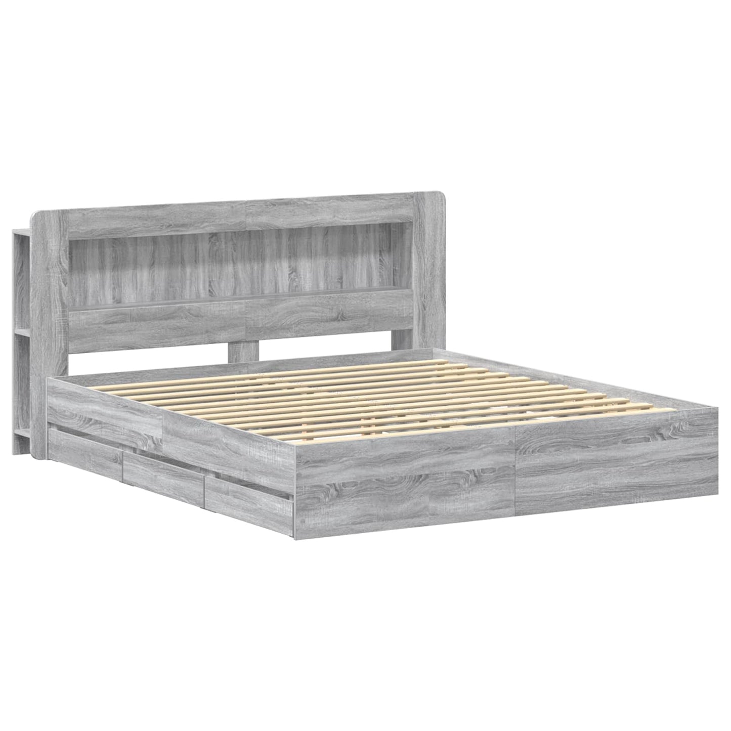vidaXL Σκελετός κρεβατιού με αποθήκευση Γκρι Sonoma 180 x 200 cm
