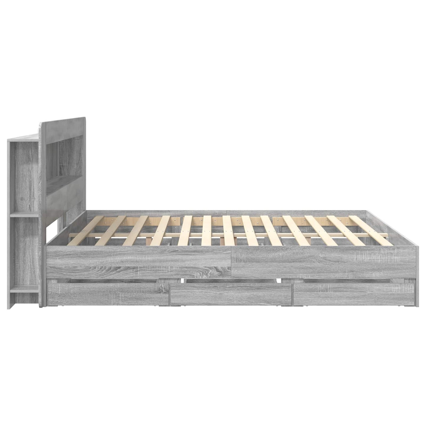 vidaXL Σκελετός κρεβατιού με αποθήκευση Γκρι Sonoma 200 x 200 cm