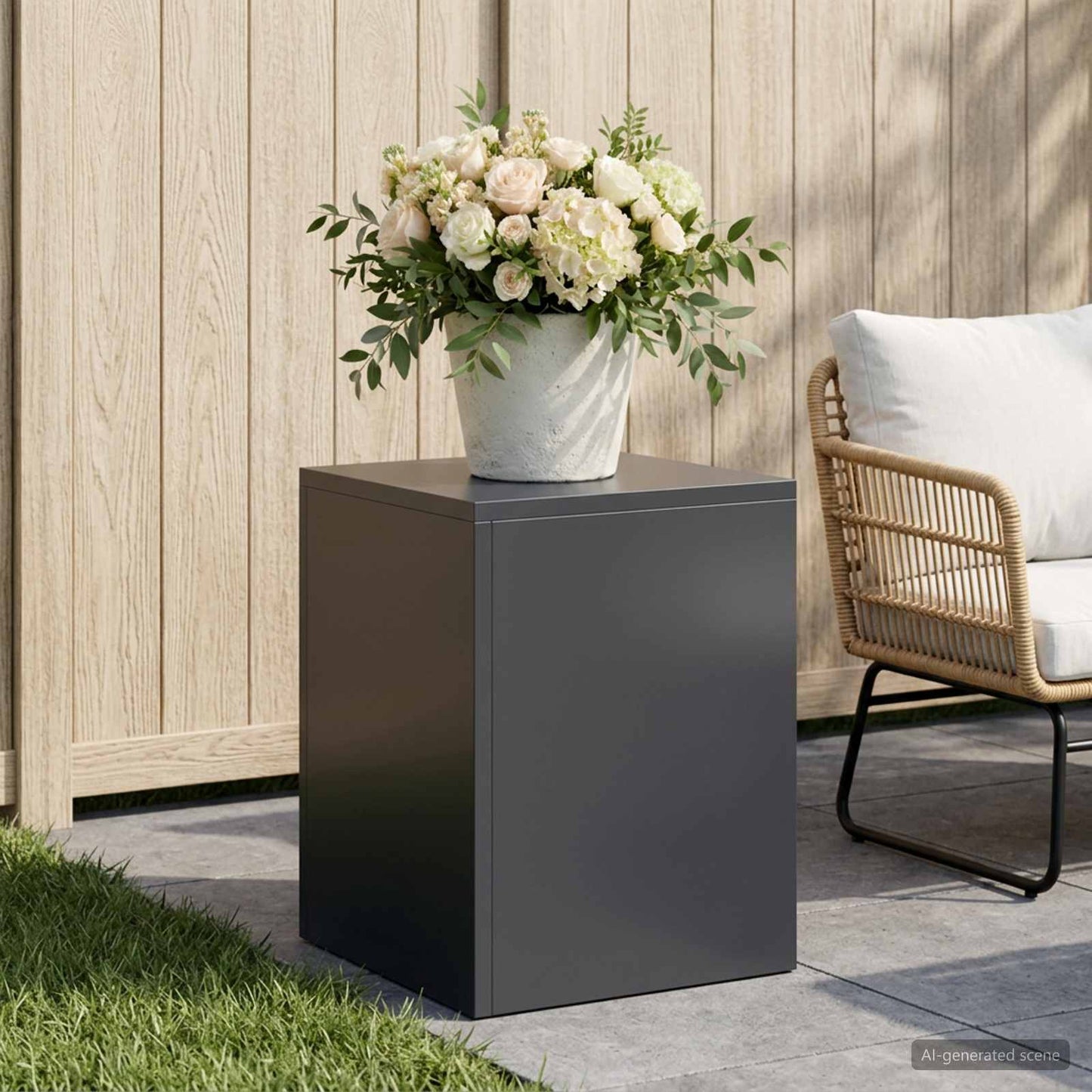 vidaXL Βάση φυτών Ανθρακί 30 x 30 x 40 cm Ανοξείδωτο Ατσάλι