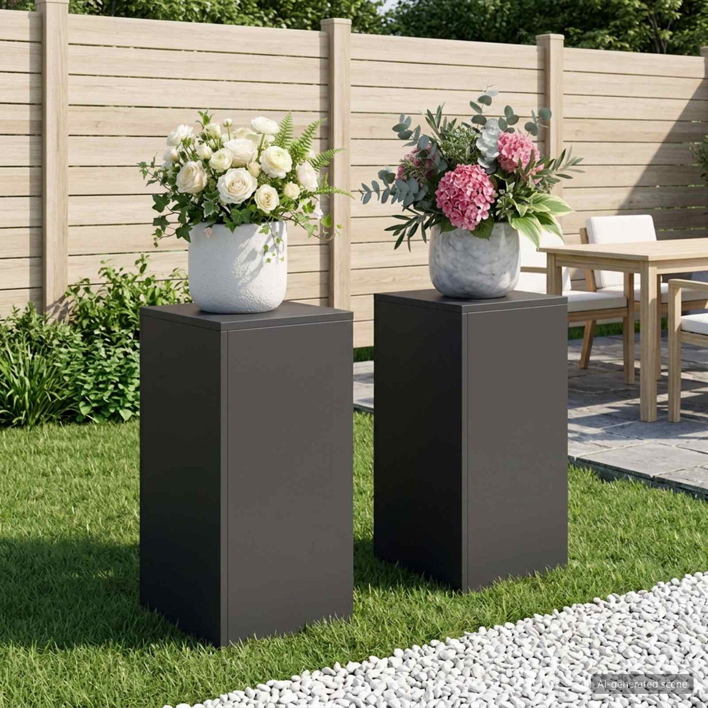 vidaXL Βάση φυτών 2 pcs Μαύρο 30 x 30 x 60 cm Ατσάλι