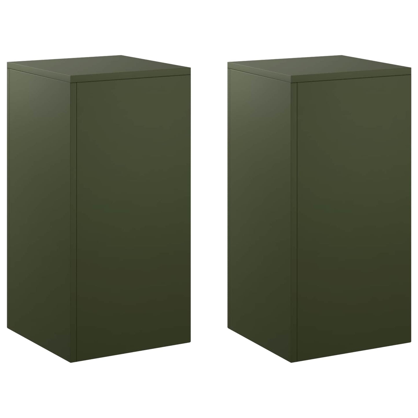 vidaXL Βάση φυτών 2 pcs Λαδί 30 x 30 x 60 cm Ατσάλι