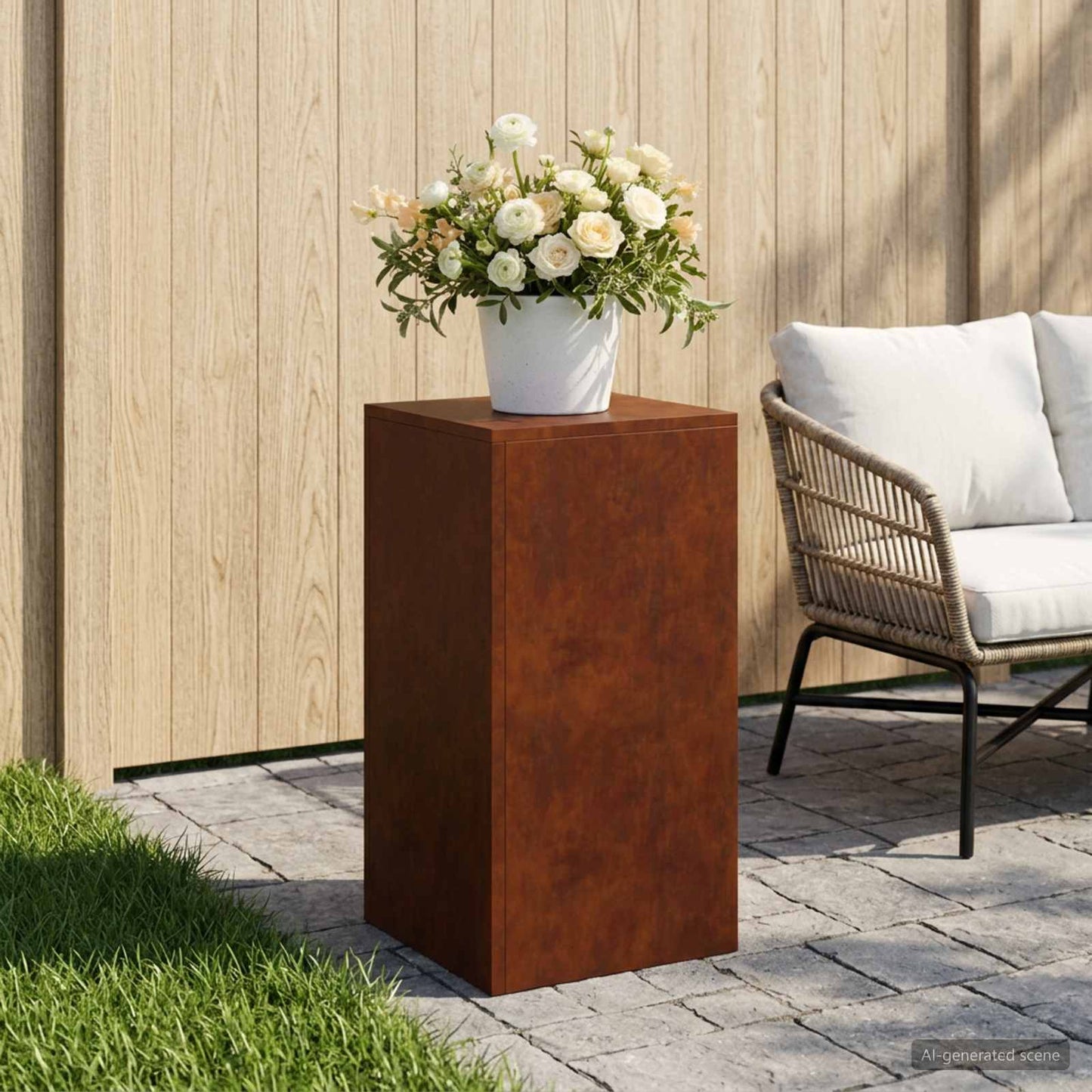 vidaXL Βάση φυτών Σκ rusty 30 x 30 x 60 cm Ατσάλι Σκληρυθέν στον Αέρα