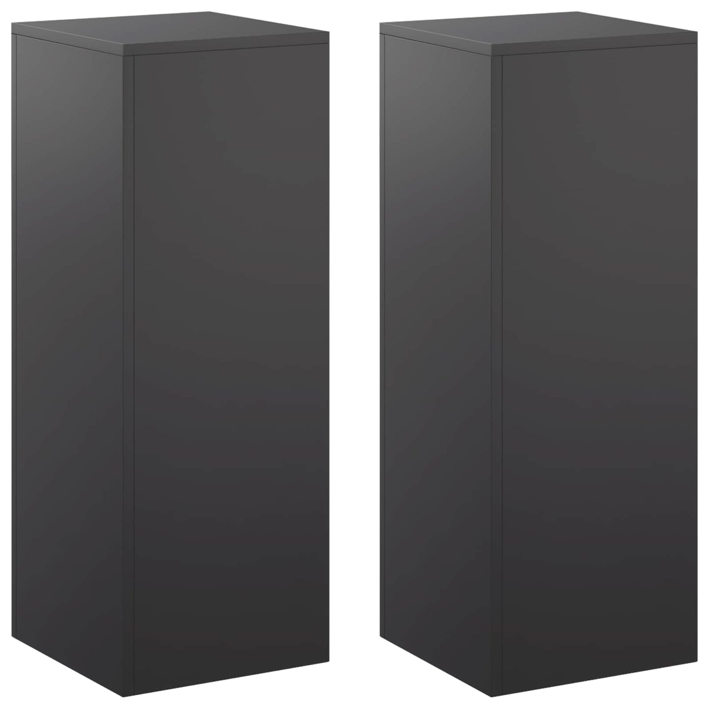 vidaXL Βάση φυτών 2 pcs Μαύρο 30 x 30 x 80 cm Ατσάλι