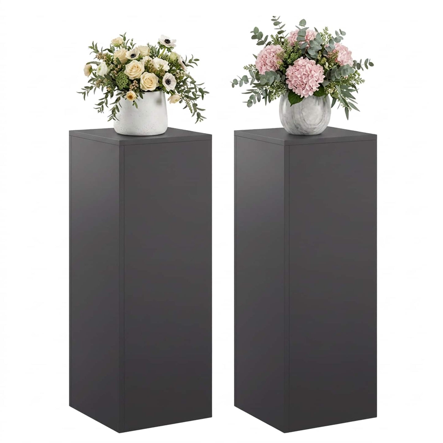 vidaXL Βάση φυτών 2 pcs Μαύρο 30 x 30 x 80 cm Ατσάλι