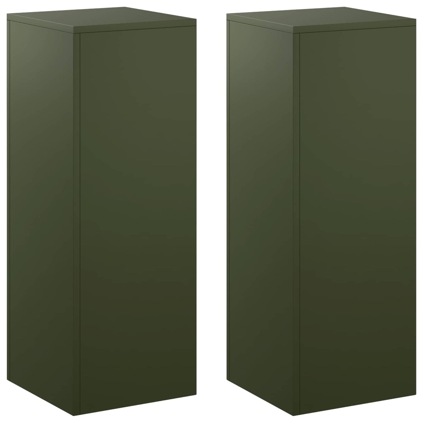 vidaXL Βάση φυτών 2 pcs Λαδί 30 x 30 x 80 cm Ατσάλι
