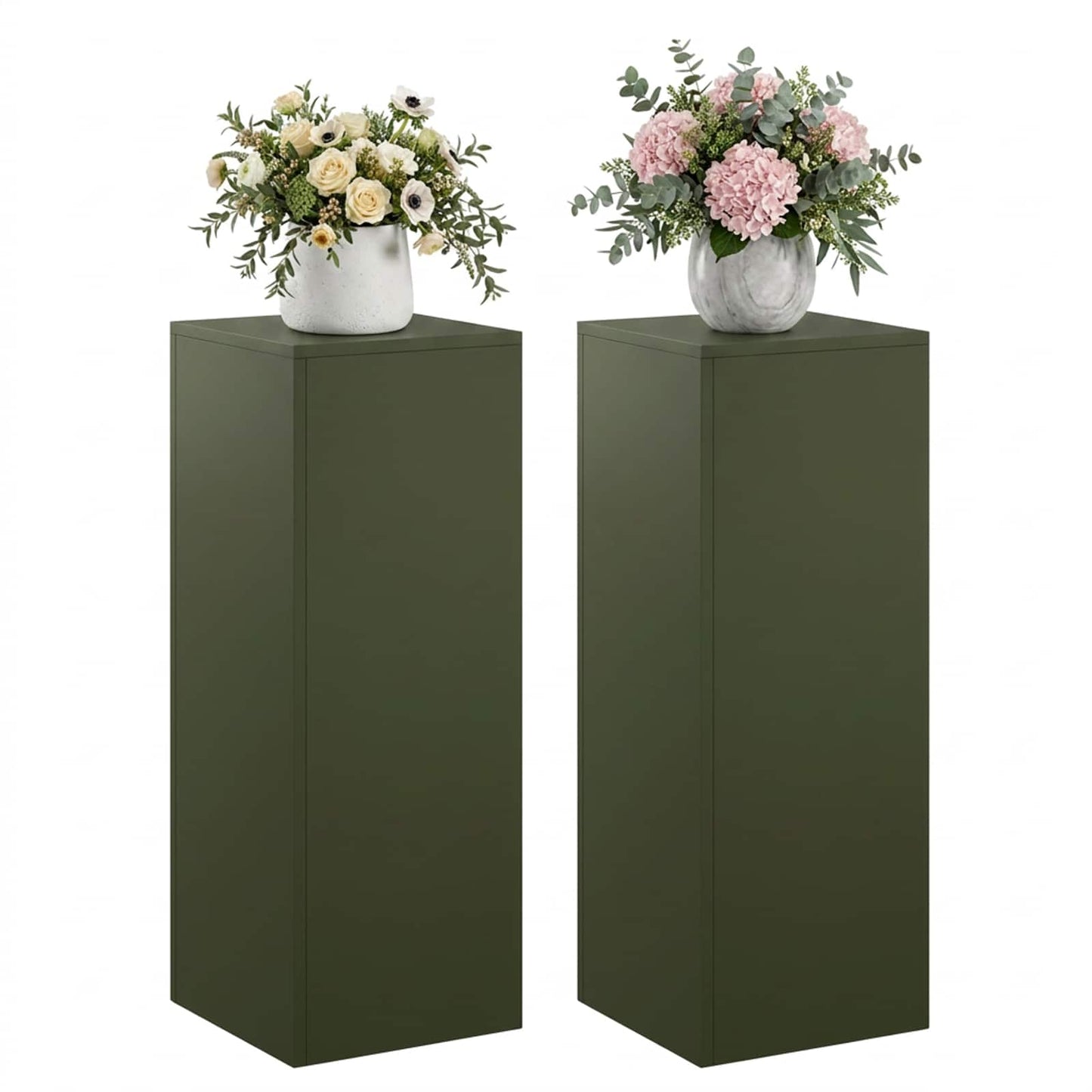 vidaXL Βάση φυτών 2 pcs Λαδί 30 x 30 x 80 cm Ατσάλι