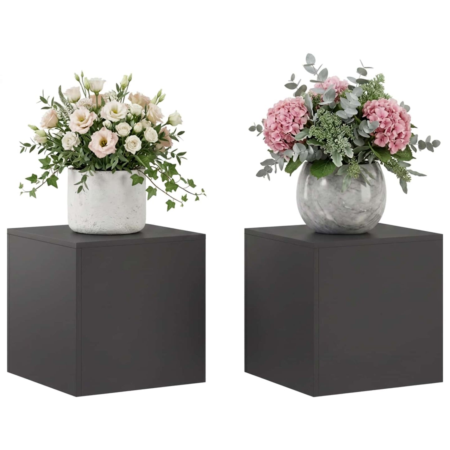 vidaXL Βάση φυτών 2 pcs Μαύρο 40 x 40 x 40 cm Ατσάλι