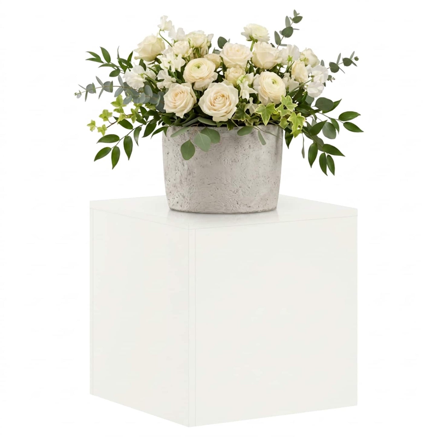 vidaXL Βάση φυτών Λευκό 40 x 40 x 40 cm Ατσάλι