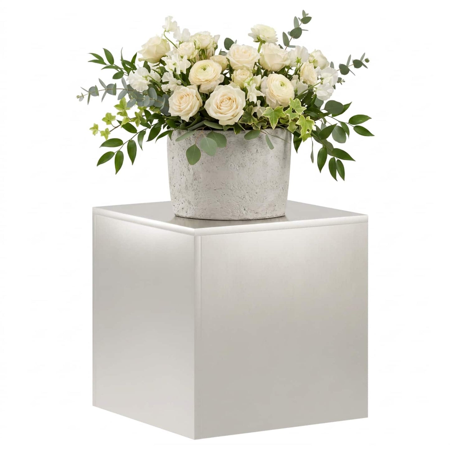 vidaXL Βάση φυτών Ασημί 40 x 40 x 40 cm Ατσάλι